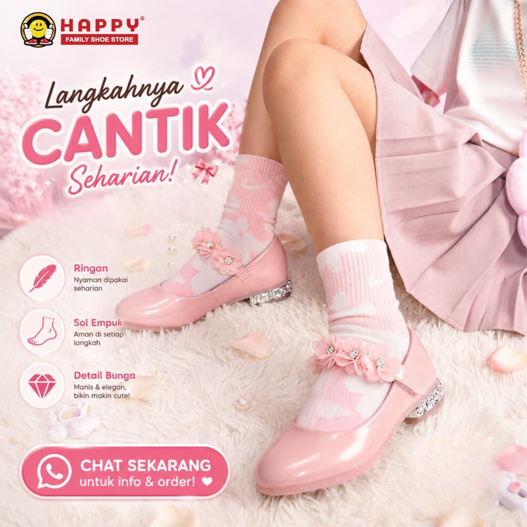 Gambar ke-8 produk Mecer Kids ARHT 092 - Sepatu Anak Perempuan Lucu Model Mary Jane Elegan