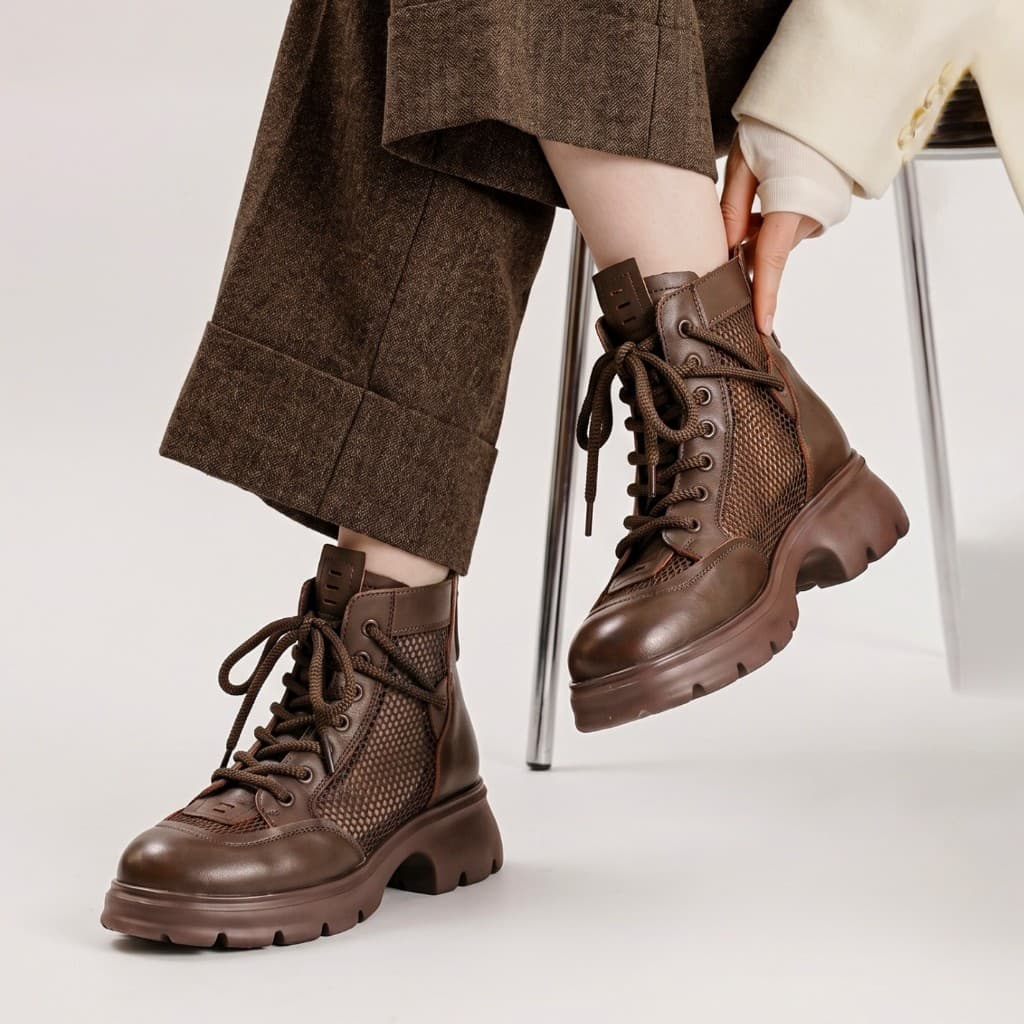 Thumbnail gambar ke-4 produk Pollux Boots WBB 98992 Sepatu Boot Wanita Stylish Kekinian Bahan Kulit Asli