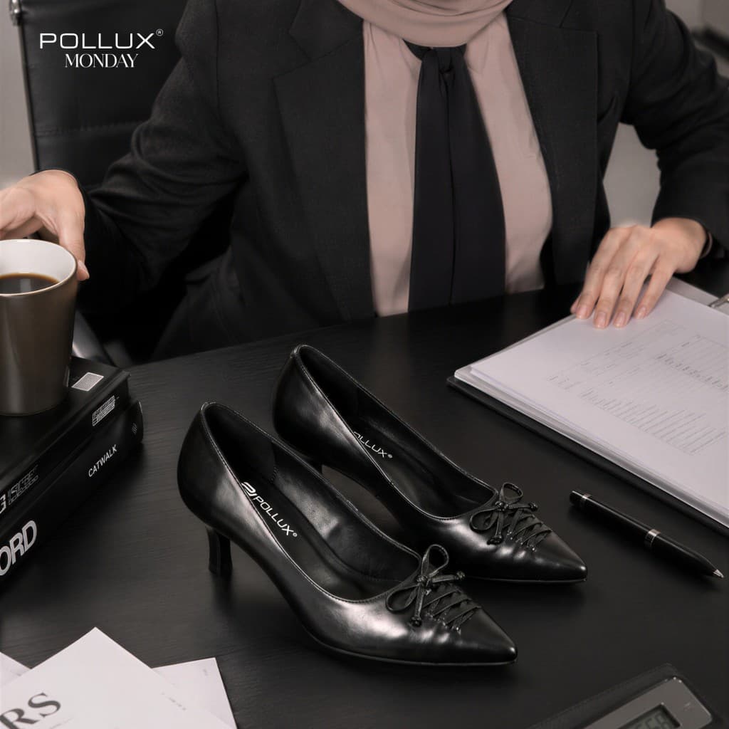 Gambar ke-1 produk Pollux Monday WPOAV 05 - Sepatu Kerja Wanita Elegan Bahan kulit asli Tinggi Heels 5cm