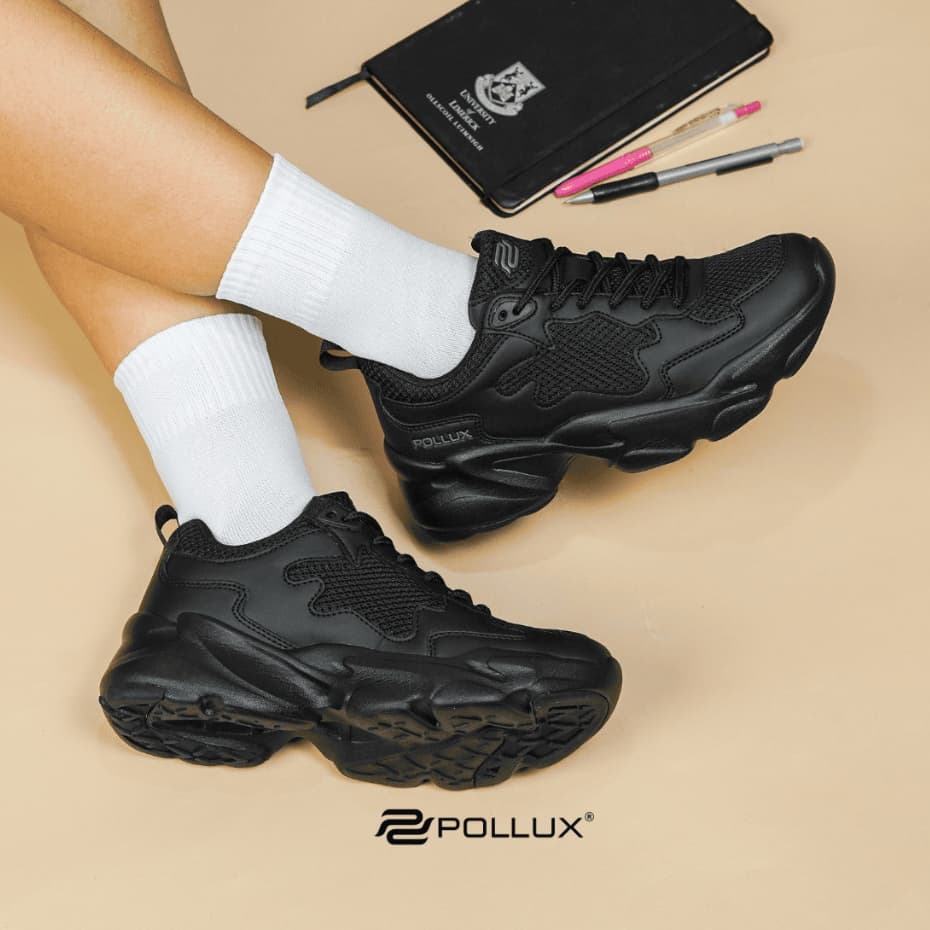 Gambar produk Pollux Flex SCK Helly Sepatu Sneakers Wanita Casual | Sneakers Perempuan Hitam Putih SCKHELL