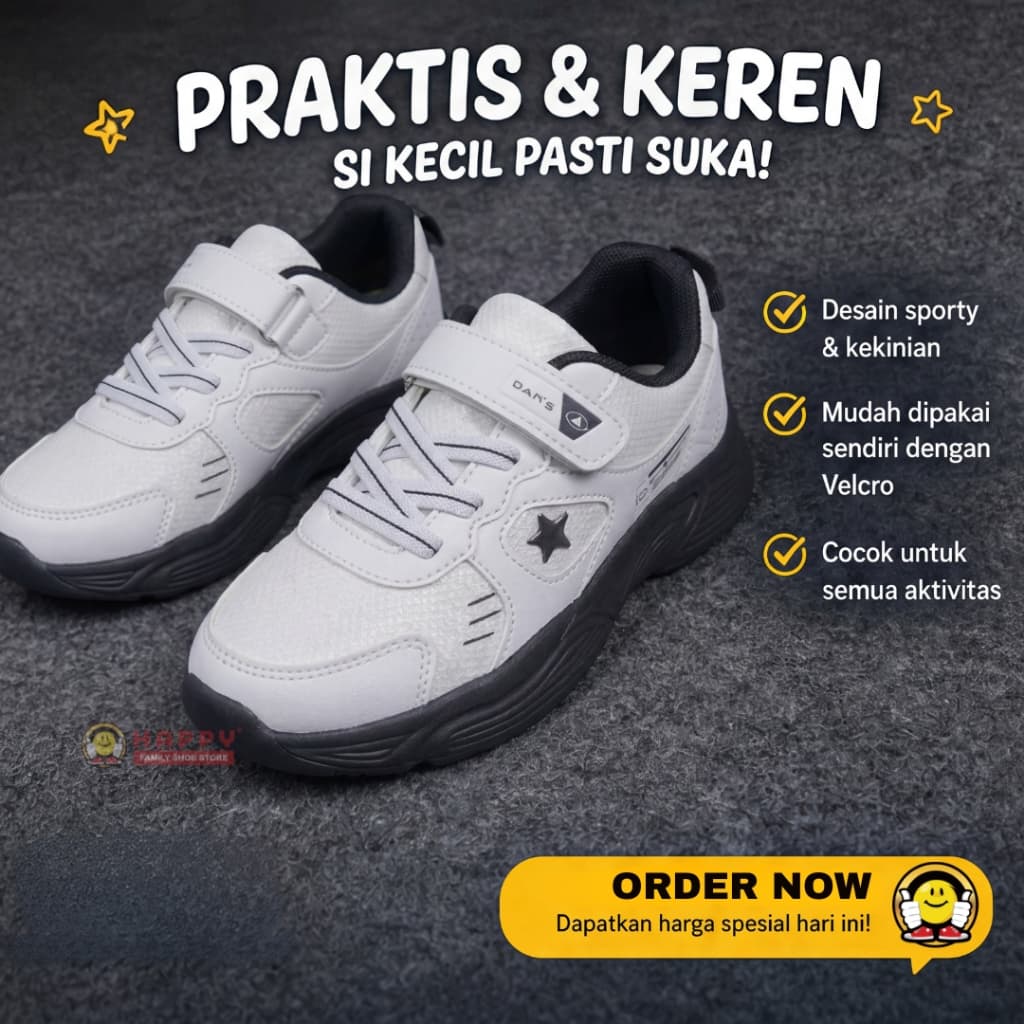 Thumbnail gambar ke-3 produk Dans Vireon - Sepatu Anak Laki-Laki TK - SD | Dans Igory Sneakers Stylish & Sporty dengan Sol Empuk & Ringan