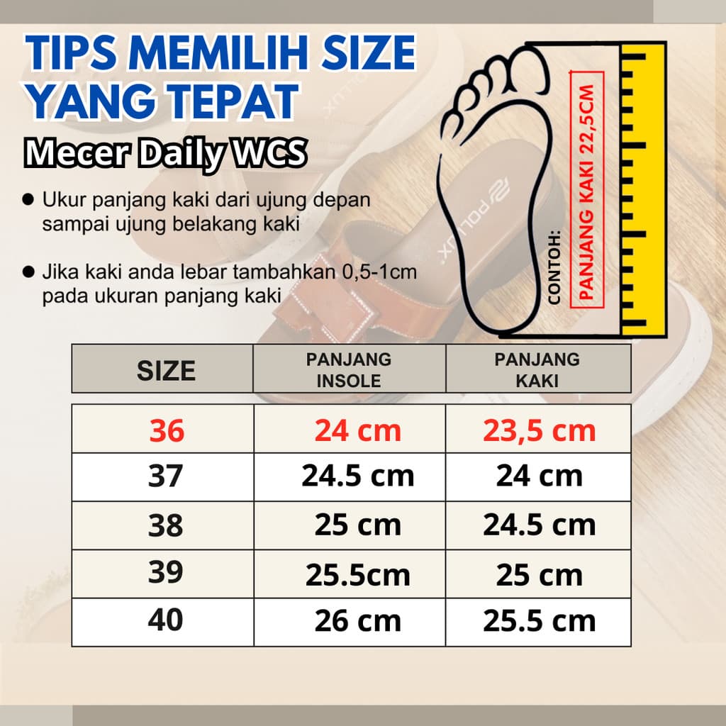 Thumbnail gambar ke-7 produk Mecer Daily WCS22Y06 36-40 Sandal Flat Wanita Kekinian