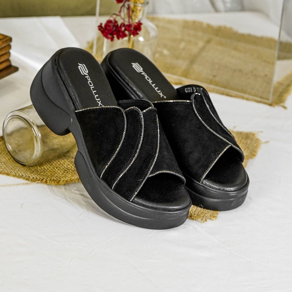 Gambar ke-10 produk Pollux Bold WPOCU 01 - Sandal Wedges Wanita Bahan Kulit Asli Premium Empuk Nyaman Anti Licin