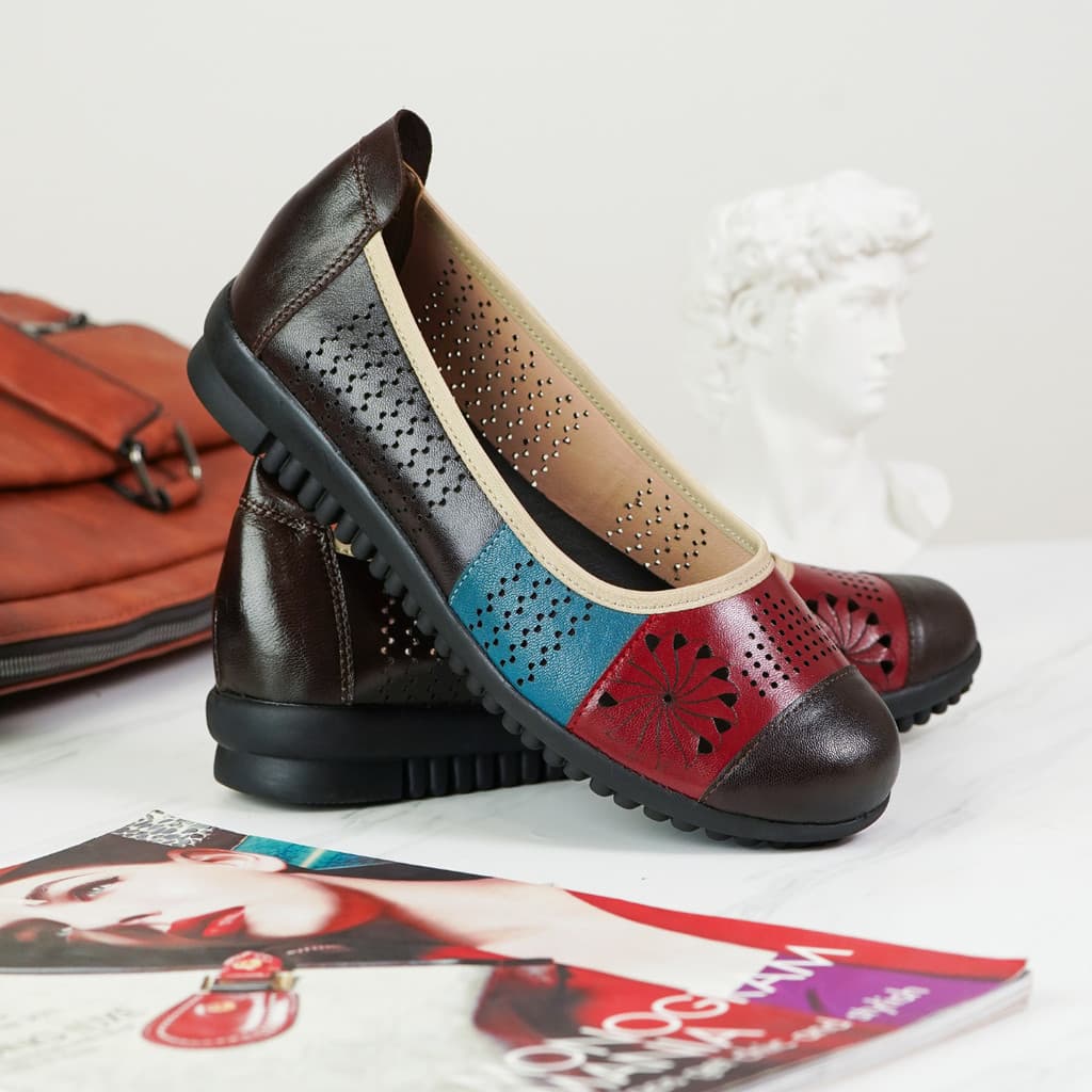 Thumbnail gambar ke-6 produk Pollux Monday WPOMT 09 - Flatshoes Sepatu Wanita Kekinian Bahan Kulit Asli Anti Slip