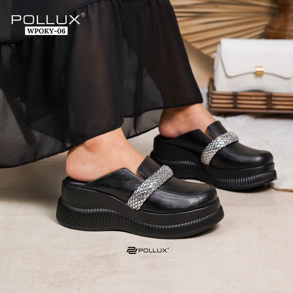 Gambar ke-7 produk Pollux Bold WPOKY 06 Sandal Wanita Model Clogs Bahan Kulit Asli | Sandal Wedges Wanita