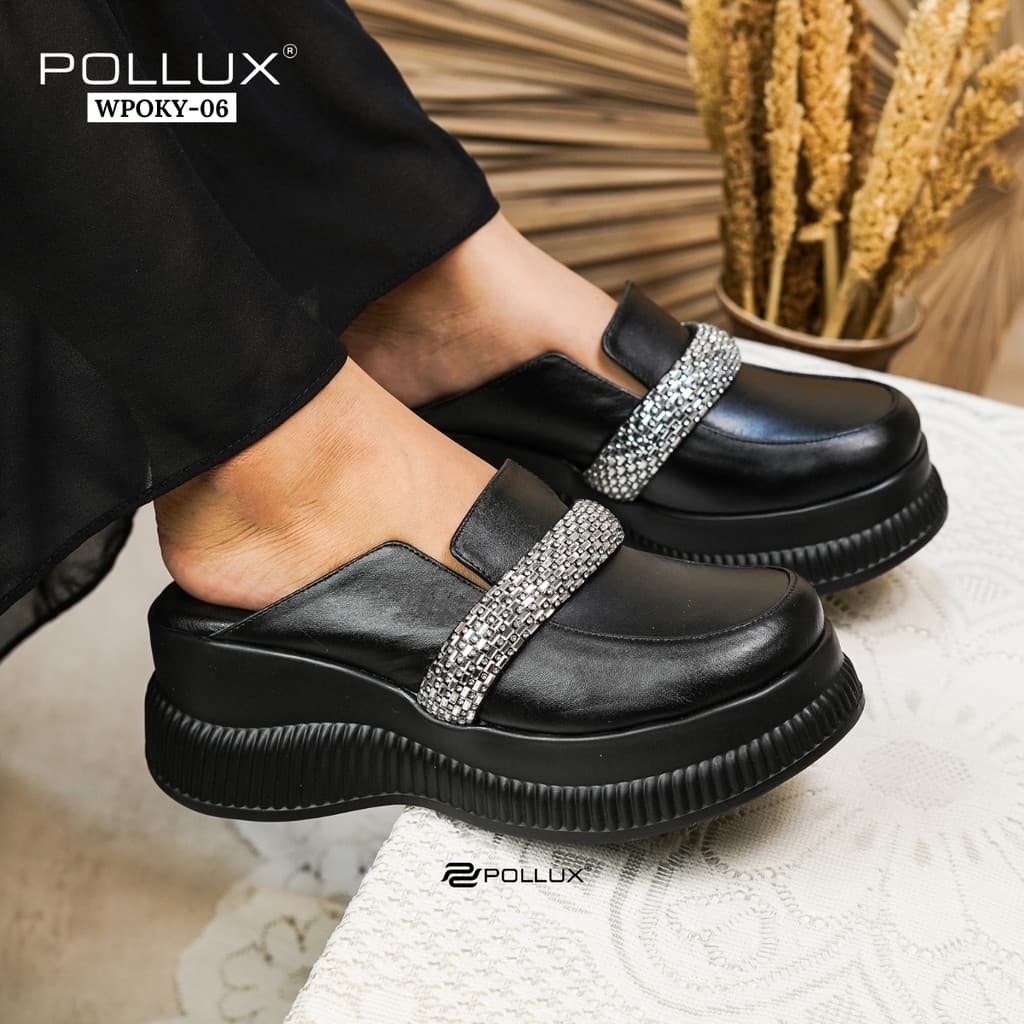 Gambar ke-7 produk Pollux Bold WPOKY 06 Sandal Wanita Model Clogs Bahan Kulit Asli | Sandal Wedges Wanita