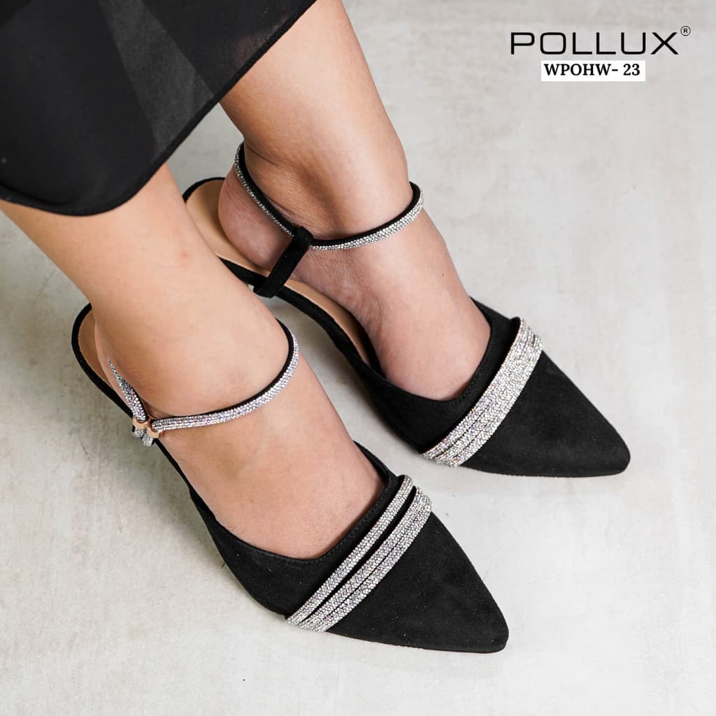 Thumbnail gambar ke-4 produk Pollux Aurora  Lite WPOHW 23 - Heels Pesta Mules Wanita Bahan Kulit Asli Tinggi Hak 7cm