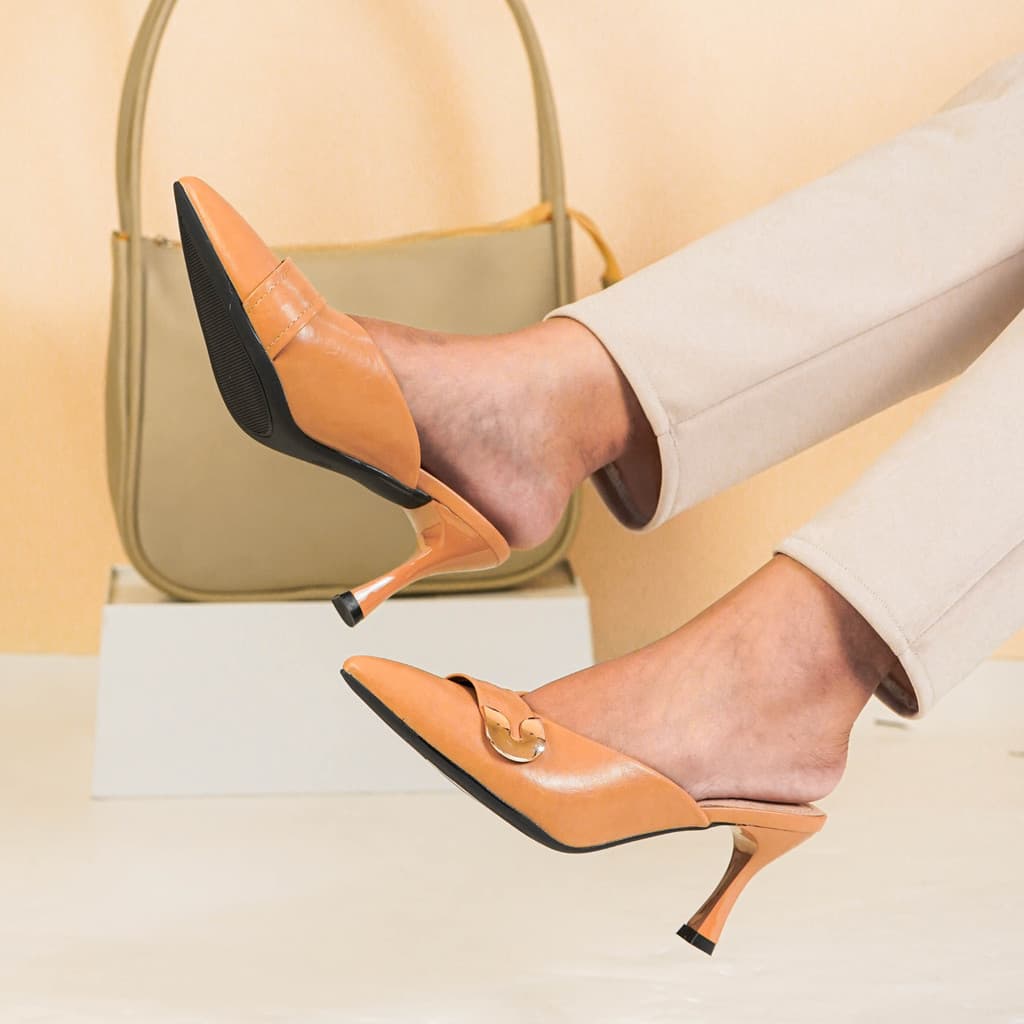 Thumbnail gambar ke-3 produk Mecer Monday WYH 37188 - Sepatu Hak Wanita Mules Stiletto Party Wedding Graduation Wisuda | Heels