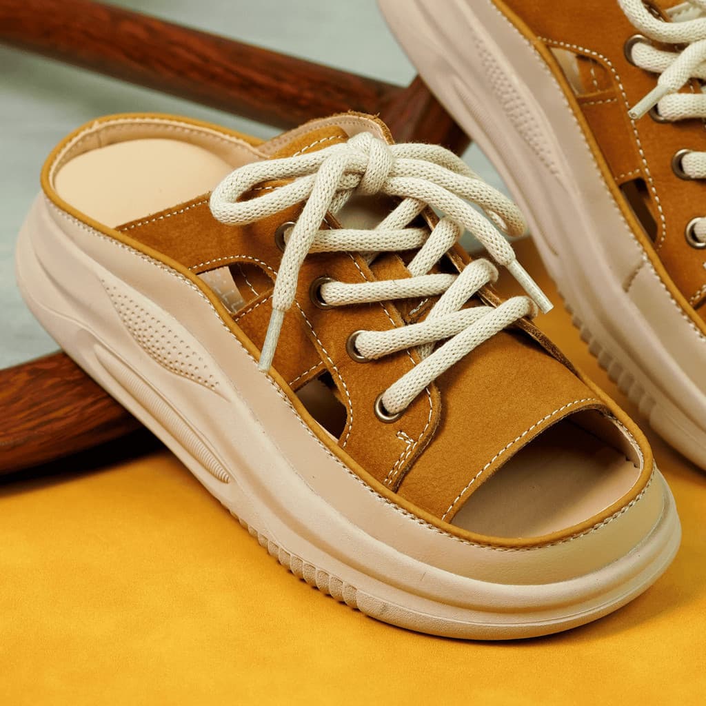 Thumbnail gambar ke-4 produk Pollux Bold WBB 24091 - Sepatu Sandal Wanita Model Wedges Kekinian | Bahan Kulit Asli | Sandal Casual