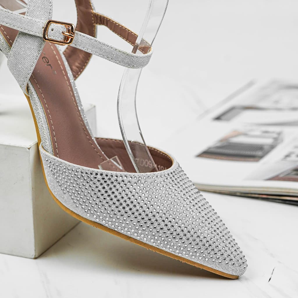 Thumbnail gambar ke-3 produk Mecer Glow WYH09119 36-40 Sepatu Hak Wanita Heels Party Silver