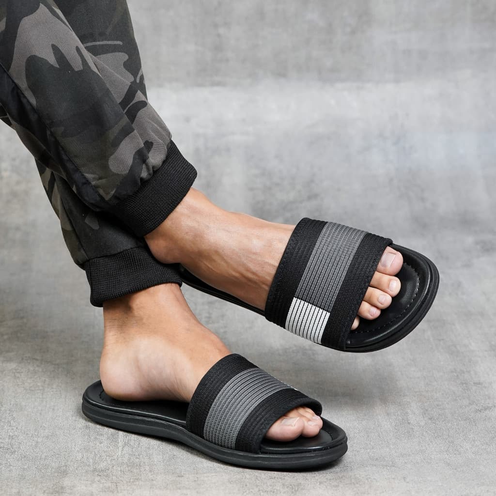Thumbnail gambar ke-4 produk Evergreen Dong 01 - Sandal Pria Casual Kekinian | Model Slide | Sandal Distro