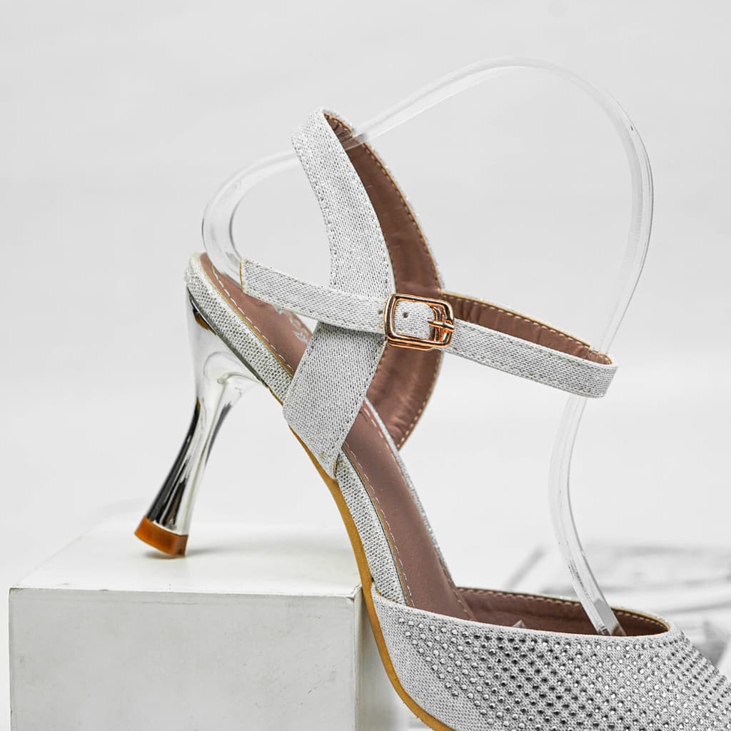 Gambar ke-6 produk Mecer Glow WYH09119 36-40 Sepatu Hak Wanita Heels Party Silver