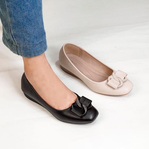 Thumbnail gambar ke-3 produk Mecer Classic WYH 8885A Sepatu Kerja Wanita | Sepatu Kantor | Sepatu Kuliah | Flat Shoes Kekinian