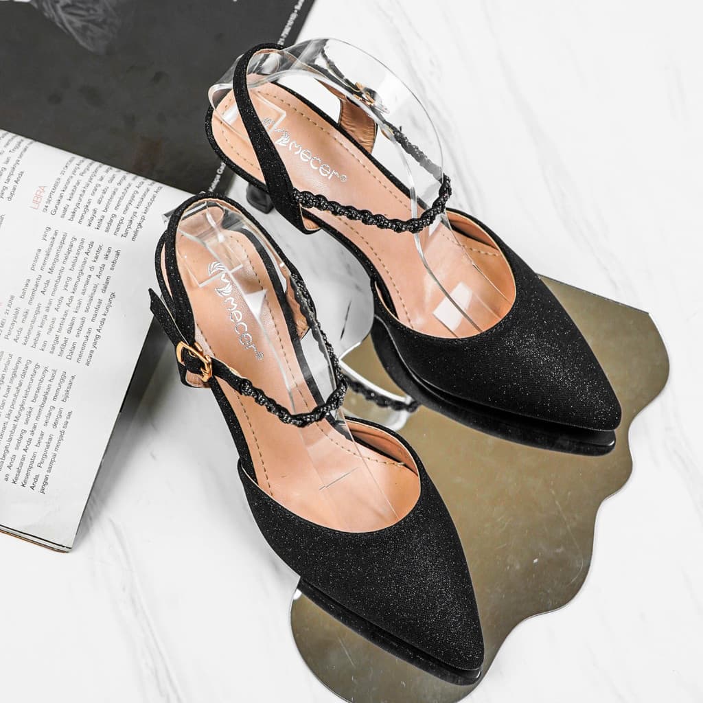 Thumbnail gambar ke-3 produk Mecer Aurora WYH 37139 - Sepatu Hak Wanita Mules Stiletto Party Wedding Graduation Wisuda | Heels