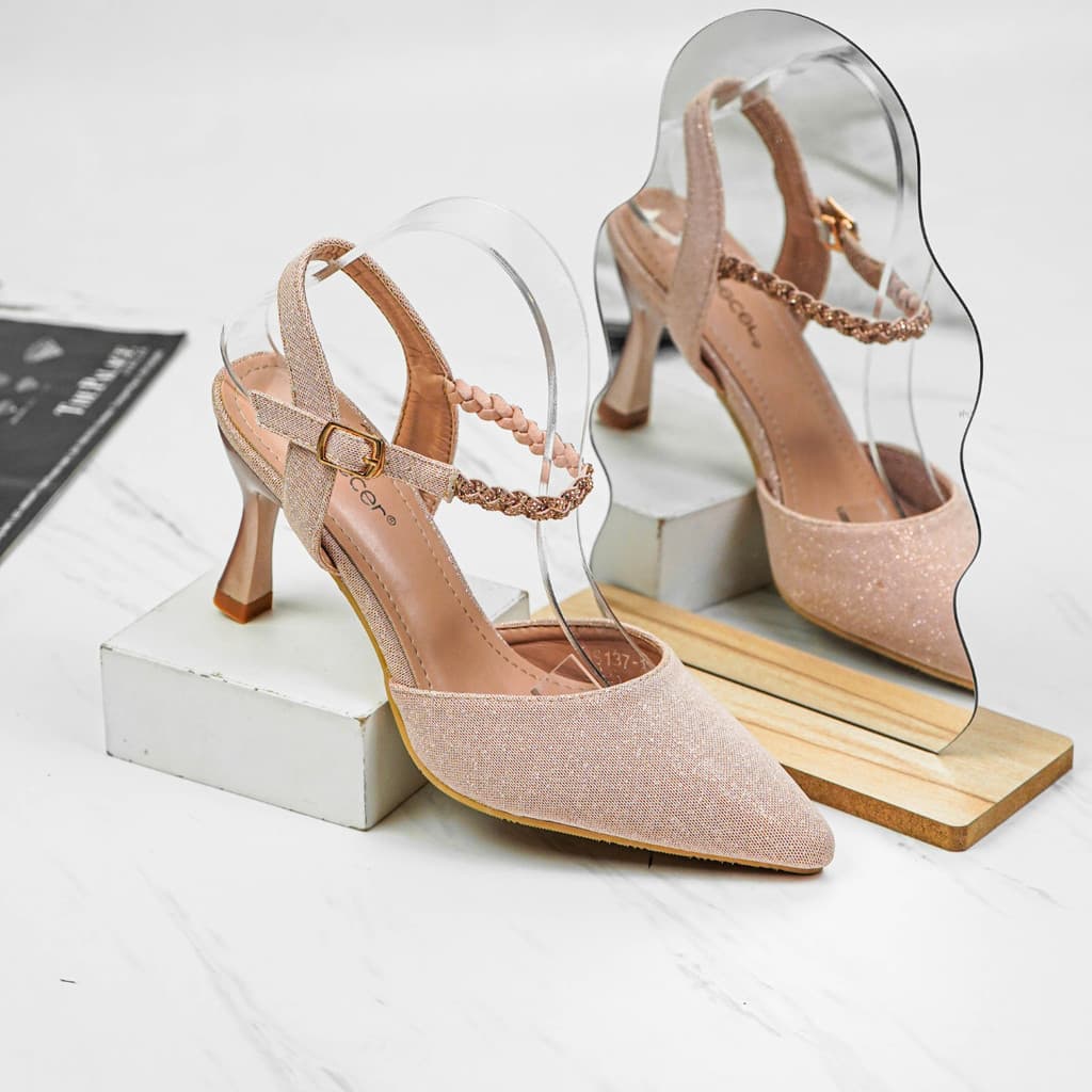 Thumbnail gambar ke-5 produk Mecer Aurora WYH 37139 - Sepatu Hak Wanita Mules Stiletto Party Wedding Graduation Wisuda | Heels