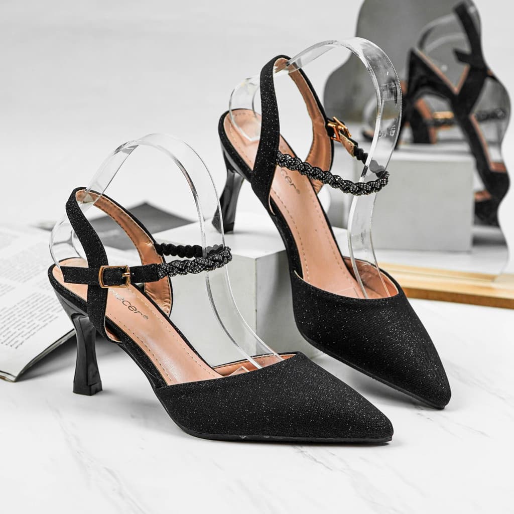 Thumbnail gambar ke-4 produk Mecer Aurora WYH 37139 - Sepatu Hak Wanita Mules Stiletto Party Wedding Graduation Wisuda | Heels