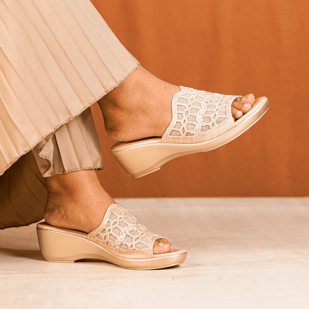 Gambar ke-8 produk Pollux Aurora WDQ 2056 Sandal Wedges Wanita | Wedges Pesta | Sandal Kulit Wanita | Sandal Pesta