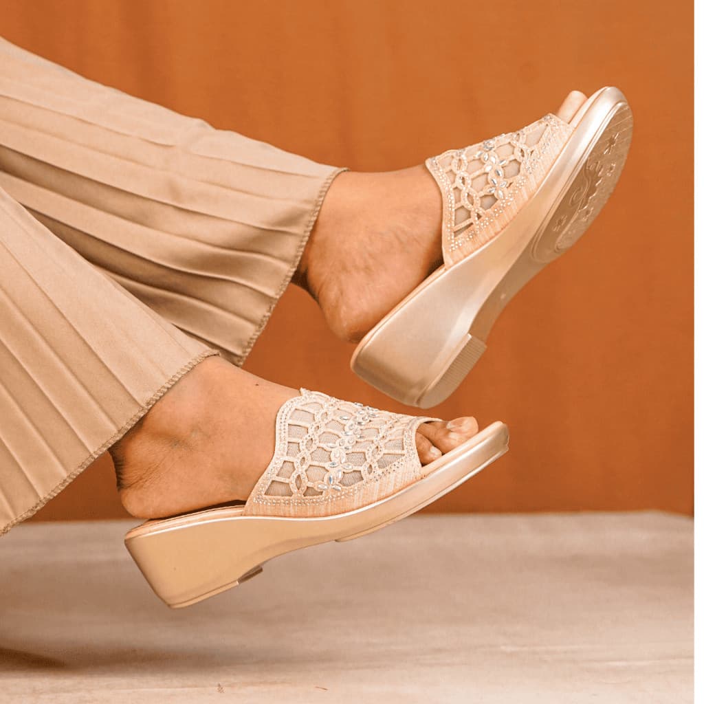 Thumbnail gambar ke-3 produk Pollux Aurora WDQ 2056 Sandal Wedges Wanita | Wedges Pesta | Sandal Kulit Wanita | Sandal Pesta