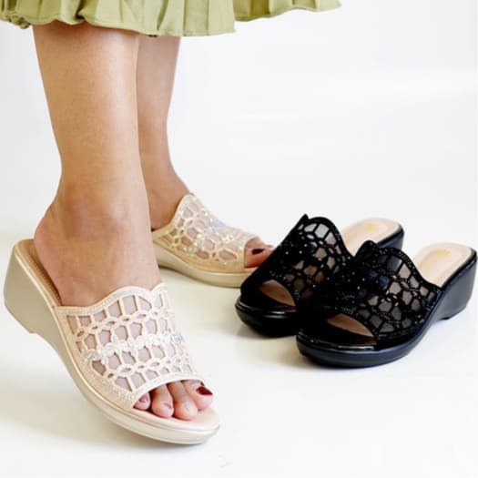 Gambar ke-8 produk Pollux Aurora WDQ 2056 Sandal Wedges Wanita | Wedges Pesta | Sandal Kulit Wanita | Sandal Pesta