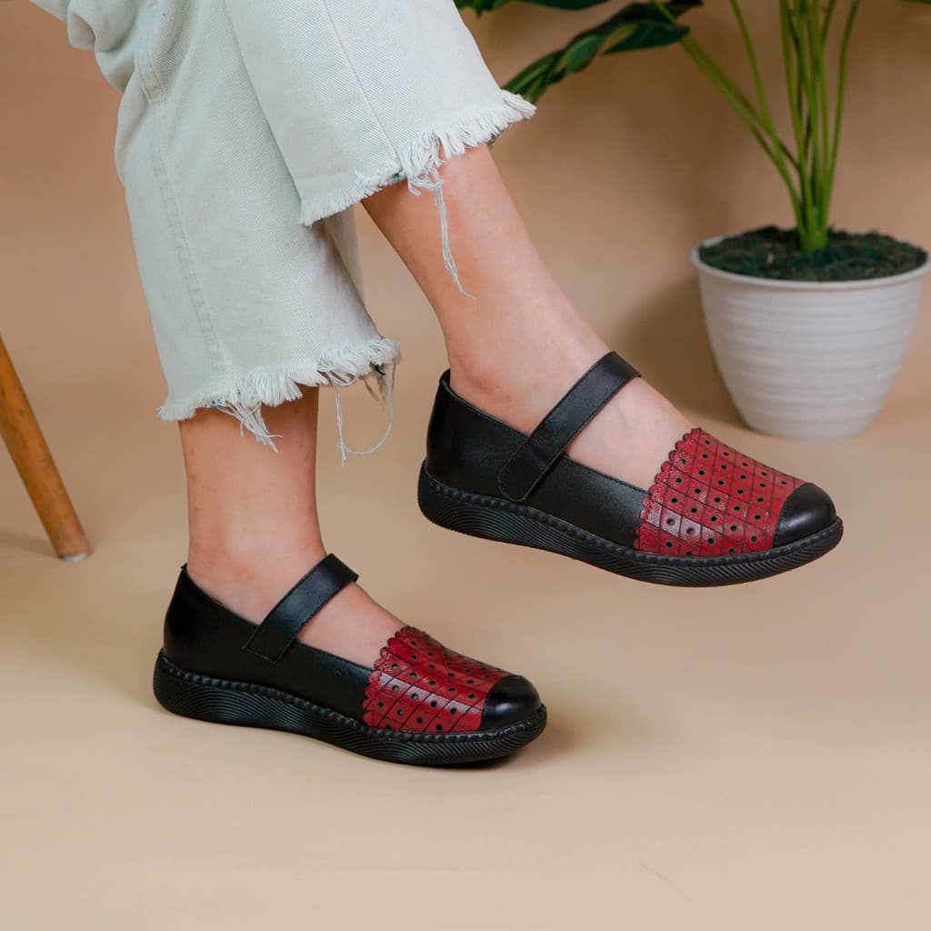 Thumbnail gambar ke-4 produk Pollux Monday WPOFW 16 - Sepatu Wanita Flatshoes Mary Jane Bahan Kulit Asli Nyaman Ringan