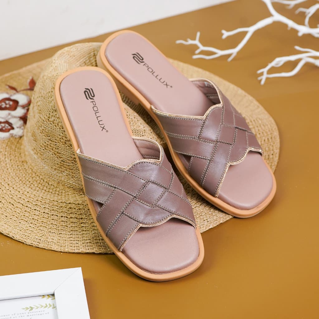Gambar produk Pollux E-Wear WPOMY 10 - Sandal Teplek Wanita Kekinian Bahan Kulit Asli