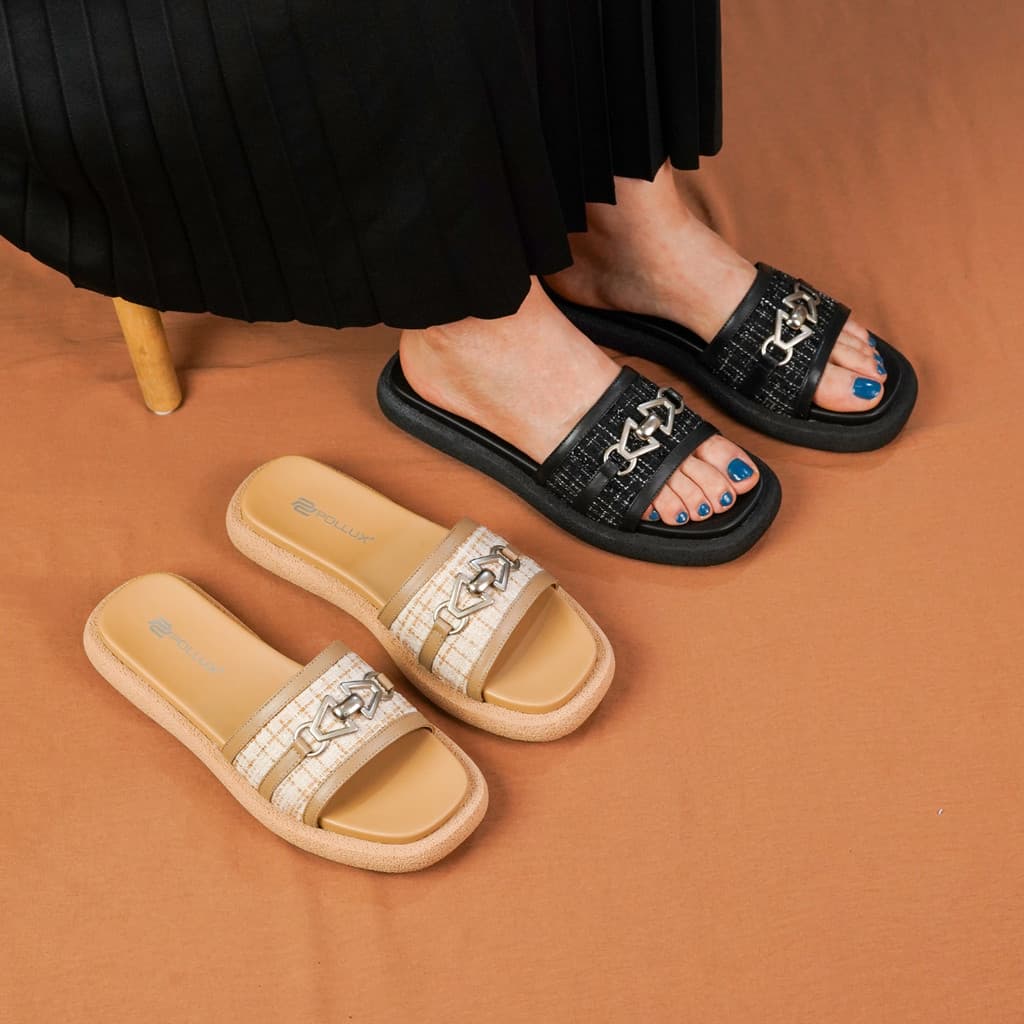 Thumbnail gambar ke-8 produk Pollux Daily Wpoin 05 - Sandal Flat | Sandal Wanita Kekinian | Sandal Wanita Bahan Kulit