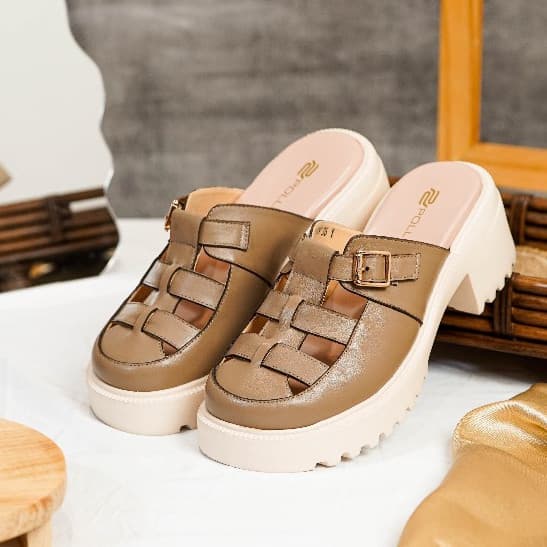 Thumbnail gambar ke-9 produk Pollux Bold WPOLU 04 - Sandals Heels Chunky Wanita Kekinian Bahan Kulit