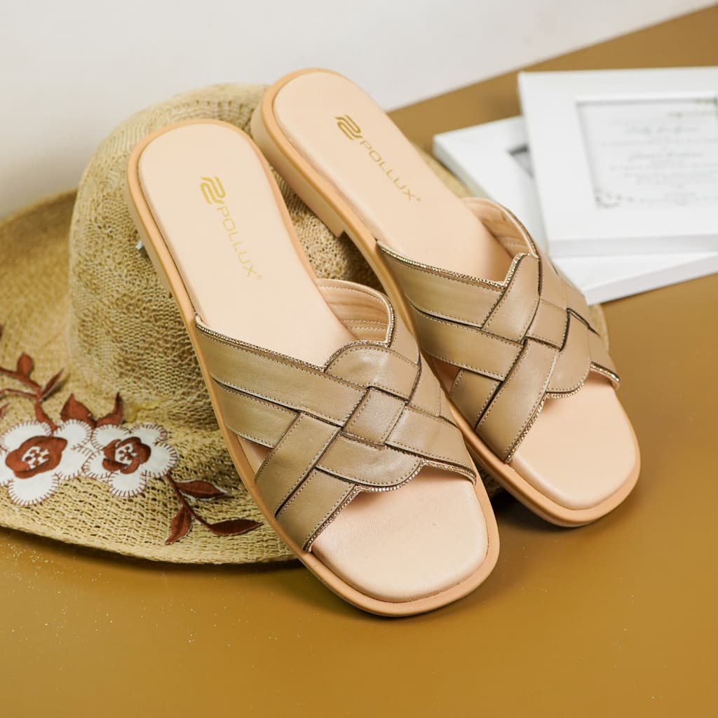 Thumbnail gambar ke-2 produk Pollux E-Wear WPOMY 10 - Sandal Teplek Wanita Kekinian Bahan Kulit Asli