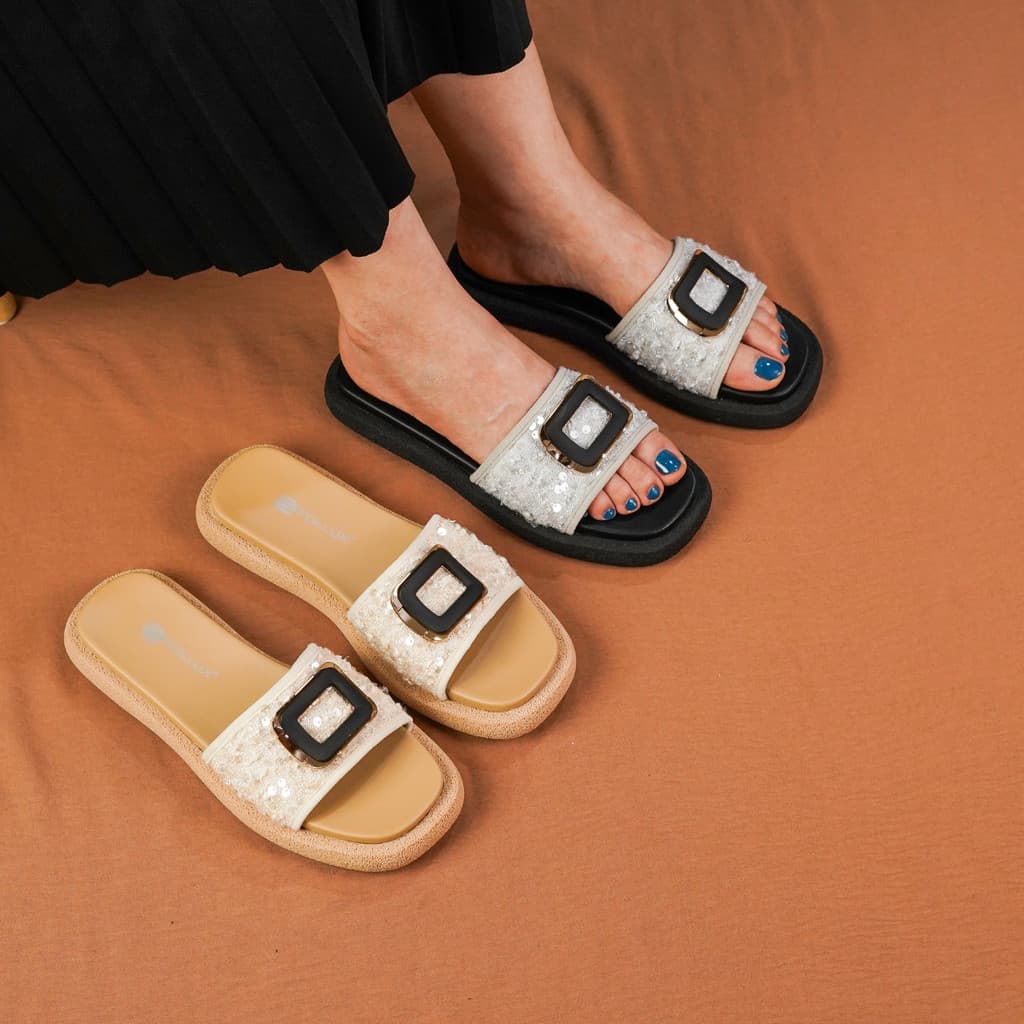 Thumbnail gambar ke-8 produk Pollux Daily Wpoin 08 - Sandal Flat | Sandal Wanita Kekinian | Sandal Wanita Bahan Kulit