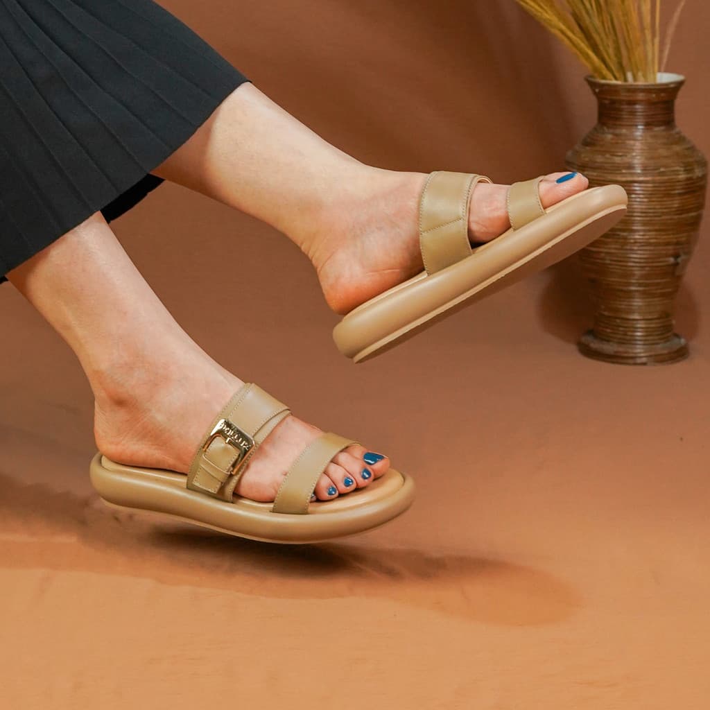 Thumbnail gambar ke-3 produk Pollux Daily WPOGS 04 - Sandal Flat | Sandal Wanita Kekinian | Sandal Wanita Bahan Kulit