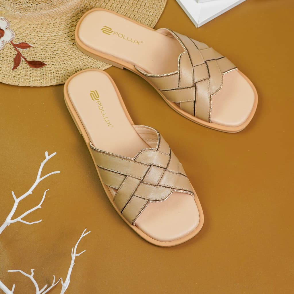 Thumbnail gambar ke-5 produk Pollux E-Wear WPOMY 10 - Sandal Teplek Wanita Kekinian Bahan Kulit Asli