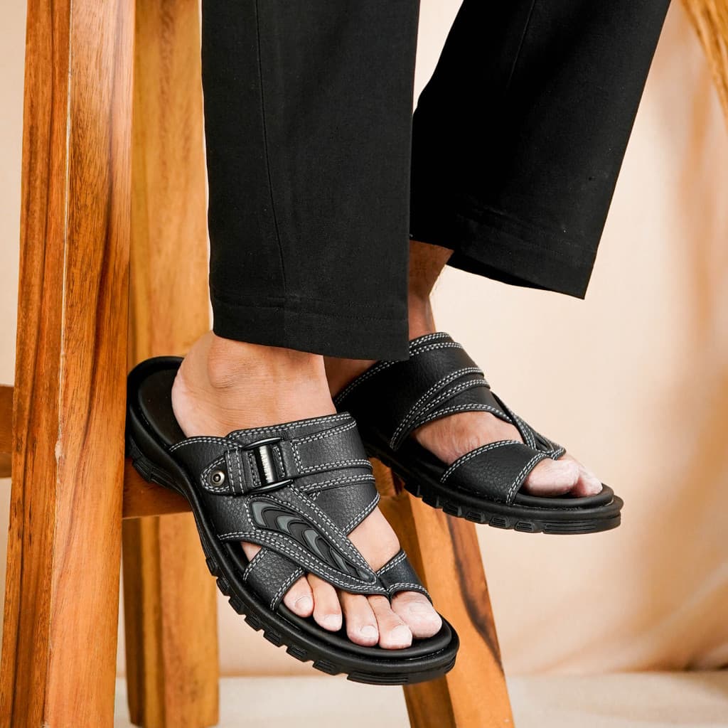 Thumbnail gambar ke-2 produk Sandal Japit Pria Barnett Dunlop King 01 Sandal Cowok Formal Casual Kekinian Model Slide Slop Dist