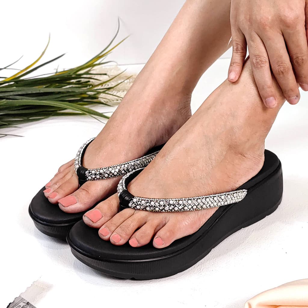 Gambar ke-9 produk Pollux Wpodq 30 - Sandal Wedges Wanita Bahan Kulit Tinggi 5cm