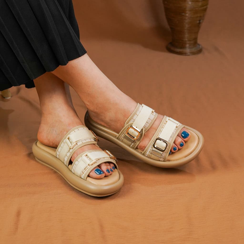 Thumbnail gambar ke-7 produk Pollux Daily WPOGS 01 - Sandal Flat | Sandal Wanita Kekinian | Sandal Wanita Bahan Kulit