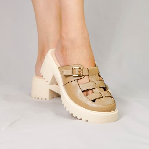 Gambar produk Pollux Bold WPOLU 04 - Sandals Heels Chunky Wanita Kekinian Bahan Kulit