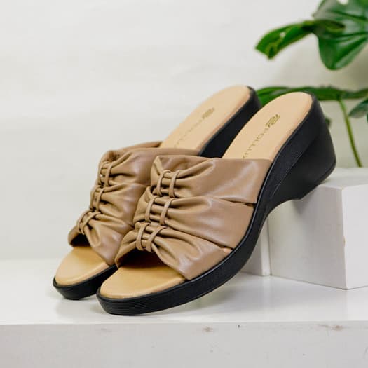 Gambar ke-7 produk Pollux Daily WPOJT 15 Sandal Wedges Wanita Kekinian | Wedges Pesta | Wedges Wanita Bahan Kulit