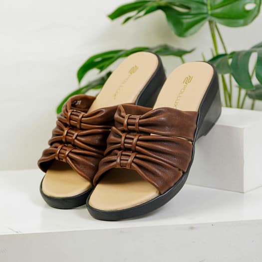 Thumbnail gambar ke-2 produk Pollux Daily WPOJT 15 Sandal Wedges Wanita Kekinian | Wedges Pesta | Wedges Wanita Bahan Kulit