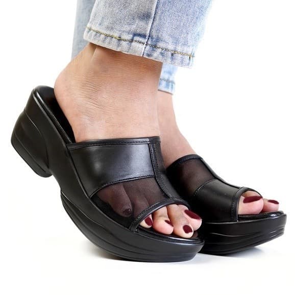 Gambar ke-10 produk Pollux Daily Wpoco 32 - Sandal Wedges | Selop Wedges | Wedges Bahan Kulit