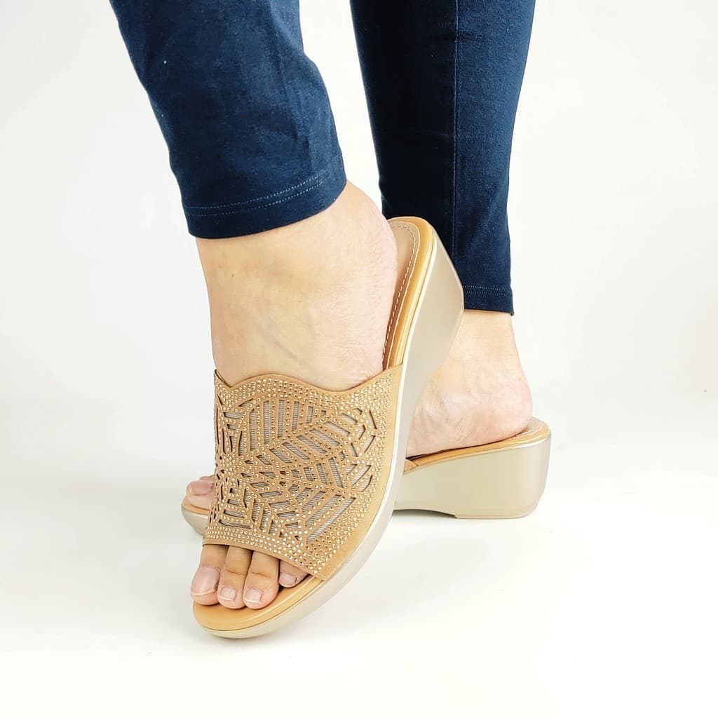 Thumbnail gambar ke-2 produk Pollux Aurora Wdq 381 | Wedges Wanita | Selop Wedges | Wedges Pesta