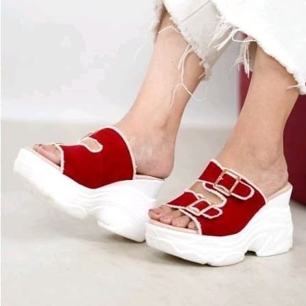 Gambar ke-10 produk Pollux Bold WPOBQ 17 - Sandal Wanita Wedges Bahan Kulit  | Sandal Casual Wanita Slip On