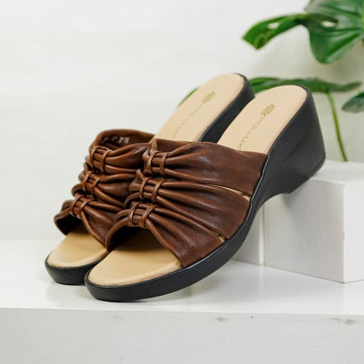 Thumbnail gambar ke-4 produk Pollux Daily WPOJT 15 Sandal Wedges Wanita Kekinian | Wedges Pesta | Wedges Wanita Bahan Kulit