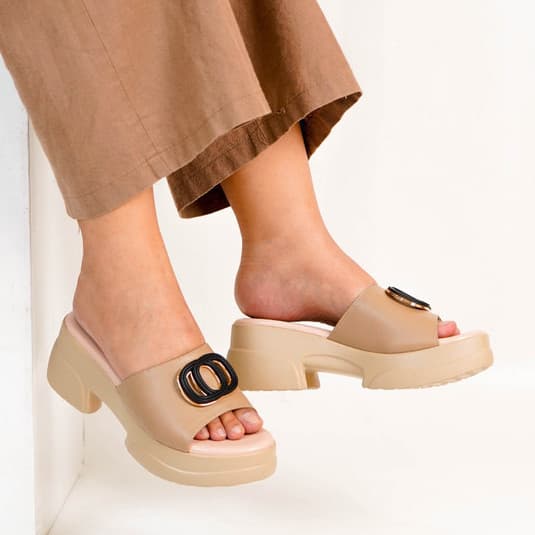 Gambar ke-9 produk Pollux Bold Wpocs 06 - Sandal Wedges Wanita Bahan Kulit Asli Tinggi hak 5cm