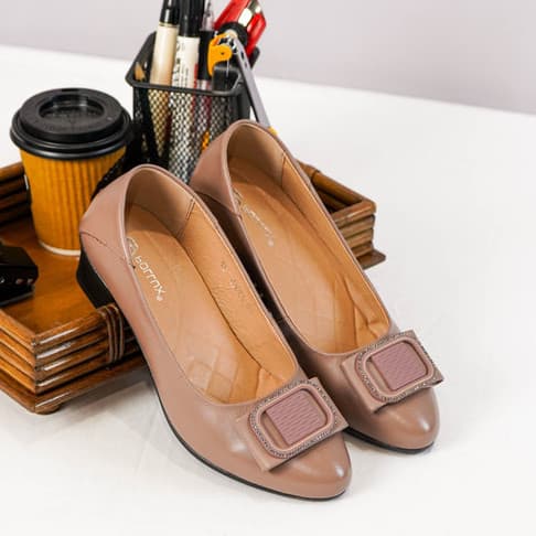 Gambar ke-8 produk Pollux Monday Wdq 3068 Sepatu Pantofel Heels Wanita Kerja Bahan Kulit Asli Tinggi Hils 5 Cm