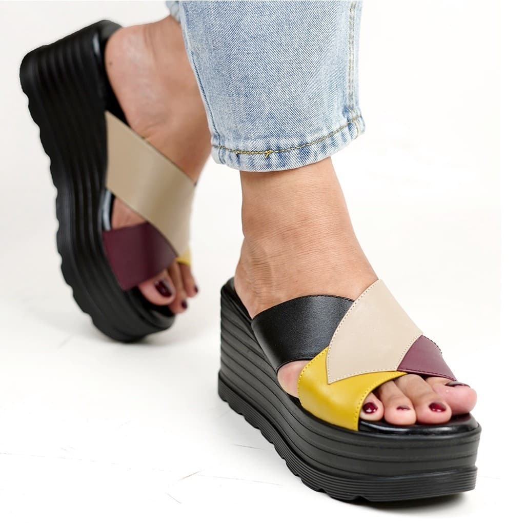 Thumbnail gambar ke-3 produk Pollux Bold  Wpogo 16 - Sandal Wedges Wanita | Selop Wedges | Wedges Hak Tinggi