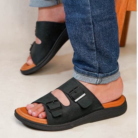 Gambar ke-1 produk Pollux PPOCR 06 Sandal Kulit Pria Bahan Kulit Asli | Sandal Slide Pria