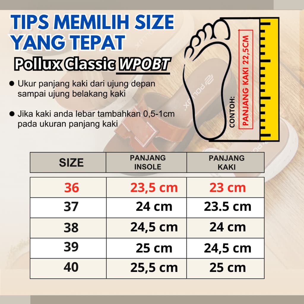 Gambar ke-10 produk Pollux Daily WPOGS 19 - Sandal Wanita Bahan Kulit Asli Ringan Empuk Anti Slip