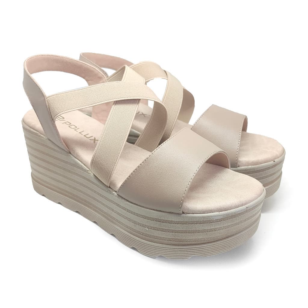 Thumbnail gambar ke-4 produk Pollux Bold WPOGO 14 - Sandal Wedges Wanita Bahan Kulit Asli | Sepatu Sandal Wedges Wanita