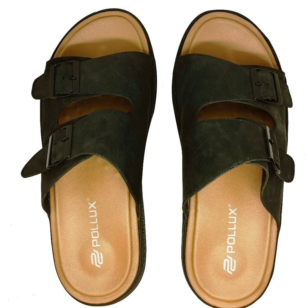 Thumbnail gambar ke-5 produk Pollux PPOCR 06 Sandal Kulit Pria Bahan Kulit Asli | Sandal Slide Pria