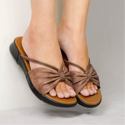 Thumbnail gambar ke-2 produk Pollux Daily WPOJQ 33 - Sandal Flat Wanita Kekinian Bahan Kulit