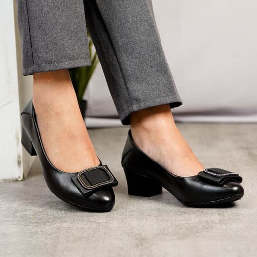 Gambar ke-8 produk Pollux Monday Wdq 3068 Sepatu Pantofel Heels Wanita Kerja Bahan Kulit Asli Tinggi Hils 5 Cm